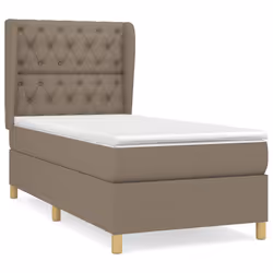vidaXL Giroletto a Molle con Materasso Tortora 80x200 cm inTessuto - Vista aggiuntiva 2