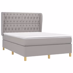 Giroletto a Molle con Materasso Grigio Chiaro 140x190cm Tessutocod mxl 122155 - Vista aggiuntiva 3