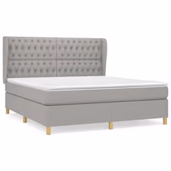 vidaXL Giroletto a Molle con Materasso Grigio Chiaro180x200 cm Tessuto - Vista aggiuntiva 2
