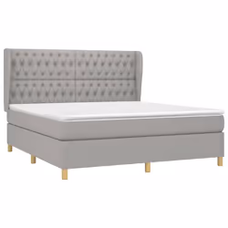 vidaXL Giroletto a Molle con Materasso Grigio Chiaro180x200 cm Tessuto - Vista aggiuntiva 3