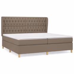 vidaXL Giroletto a Molle con Materasso Tortora 200x200 cm in Tessuto - Vista aggiuntiva 2
