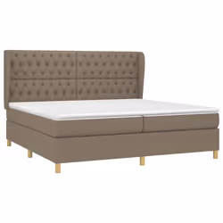 vidaXL Giroletto a Molle con Materasso Tortora 200x200 cm in Tessuto - Vista aggiuntiva 3