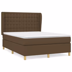 vidaXL Giroletto a Molle con Materasso Marrone Scuro 140x200cm Tessuto - Vista aggiuntiva 2
