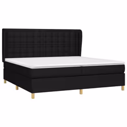 vidaXL Giroletto a Molle con Materasso Nero 200x200 cm in Tessuto - Vista aggiuntiva 3