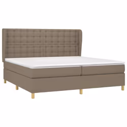 vidaXL Giroletto a Molle con Materasso Tortora 200x200 cm in Tessuto - Vista aggiuntiva 3