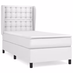 vidaXL Giroletto a Molle con Materasso Bianco 80x200 cm in Similpelle - Vista aggiuntiva 2