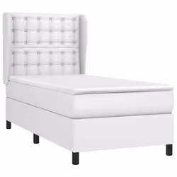 vidaXL Giroletto a Molle con Materasso Bianco 90x190 cm in Similpelle - Vista aggiuntiva 3