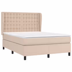vidaXL Giroletto a Molle con Materasso Cappuccino 140x200cm Similpelle - Vista aggiuntiva 3