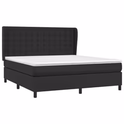 Giroletto a Molle con Materasso Nero 160x200 cm in Similpellecod mxl 74259 - Vista aggiuntiva 3