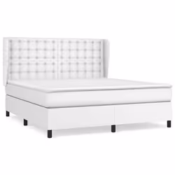 vidaXL Giroletto a Molle con Materasso Bianco 180x200 cm in Similpelle - Vista aggiuntiva 2