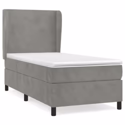 Giroletto a Molle con Materasso Grigio Chiaro 80x200 cm Vellutocod mxl 122183 - Vista aggiuntiva 2