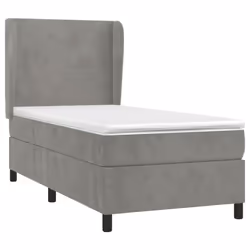 Giroletto a Molle con Materasso Grigio Chiaro 80x200 cm Vellutocod mxl 122183 - Vista aggiuntiva 3