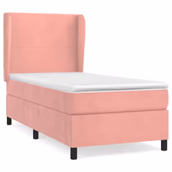 vidaXL Giroletto a Molle con Materasso Rosa 80x200 cm in Velluto - Vista aggiuntiva 2
