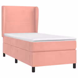 vidaXL Giroletto a Molle con Materasso Rosa 80x200 cm in Velluto - Vista aggiuntiva 3
