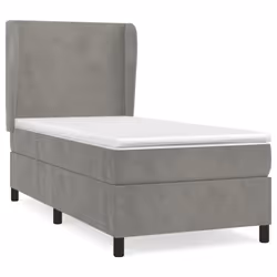Giroletto a Molle con Materasso Grigio Chiaro 90x200 cm Vellutocod mxl 122186 - Vista aggiuntiva 2