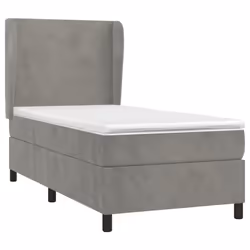 Giroletto a Molle con Materasso Grigio Chiaro 90x200 cm Vellutocod mxl 122186 - Vista aggiuntiva 3