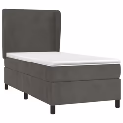 Giroletto a Molle con Materasso Grigio Scuro 90x200 cm Vellutocod mxl 74269 - Vista aggiuntiva 3