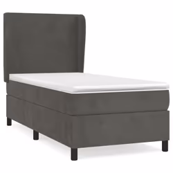 Giroletto a Molle con Materasso Grigio Scuro 100x200 cm Vellutocod mxl 122188 - Vista aggiuntiva 2