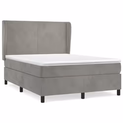 Giroletto a Molle con Materasso Grigio Chiaro 140x190cm Vellutocod mxl 74267 - Vista aggiuntiva 2