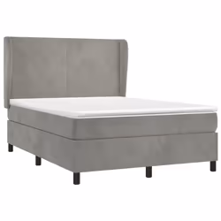 Giroletto a Molle con Materasso Grigio Chiaro 140x190cm Vellutocod mxl 74267 - Vista aggiuntiva 3