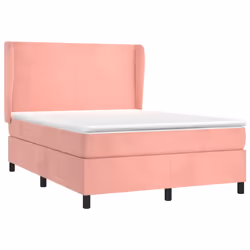 Giroletto a Molle con Materasso Rosa 140x190 cm in Vellutocod mxl 98279 - Vista aggiuntiva 3