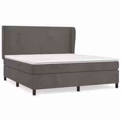 Giroletto a Molle con Materasso Grigio Scuro 160x200 cm Vellutocod mxl 74274 - Vista aggiuntiva 2