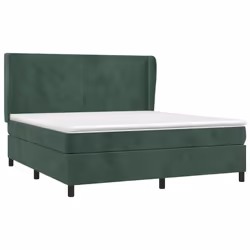 Giroletto a Molle con Materasso Verde Scuro 160x200 cm Vellutocod mxl 74264 - Vista aggiuntiva 3