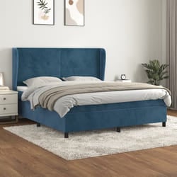 Giroletto a Molle con Materasso Blu Scuro 160x200 cm in Vellutocod mxl 98283