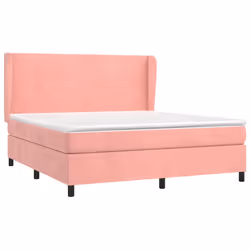 Giroletto a Molle con Materasso Rosa 160x200 cm in Vellutocod mxl 122184 - Vista aggiuntiva 3