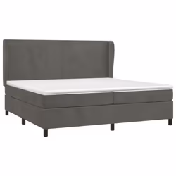 vidaXL Giroletto a Molle con Materasso Grigio Scuro 200x200 cm Velluto - Vista aggiuntiva 3