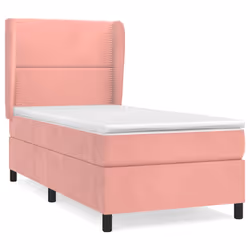 vidaXL Giroletto a Molle con Materasso Rosa 80x200 cm in Velluto - Vista aggiuntiva 2