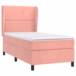 vidaXL Giroletto a Molle con Materasso Rosa 80x200 cm in Velluto - Vista aggiuntiva 3