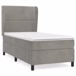 Giroletto a Molle con Materasso Grigio Chiaro 100x200cm Vellutocod mxl 74275 - Vista aggiuntiva 2