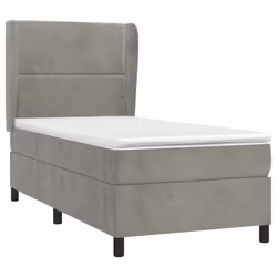 Giroletto a Molle con Materasso Grigio Chiaro 100x200cm Vellutocod mxl 74275 - Vista aggiuntiva 3