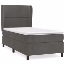 Giroletto a Molle con Materasso Grigio Scuro 100x200 cm Vellutocod mxl 98285 - Vista aggiuntiva 2