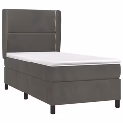Giroletto a Molle con Materasso Grigio Scuro 100x200 cm Vellutocod mxl 98285 - Vista aggiuntiva 3