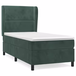 Giroletto a Molle con Materasso Verde Scuro 100x200 cm Vellutocod mxl 122194 - Vista aggiuntiva 2