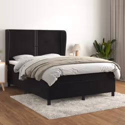 Giroletto a Molle con Materasso Nero 140x200 cm in Vellutocod mxl 98289