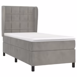 Giroletto a Molle con Materasso Grigio Chiaro 80x200 cm Vellutocod mxl 74289 - Vista aggiuntiva 3