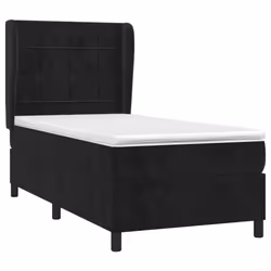 vidaXL Giroletto a Molle con Materasso Nero 80x200 cm in Velluto - Vista aggiuntiva 3