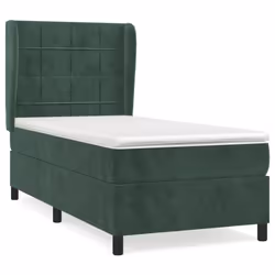 vidaXL Giroletto a Molle con Materasso Verde Scuro 80x200 cm Velluto - Vista aggiuntiva 2