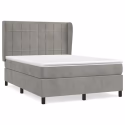 Giroletto a Molle con Materasso Grigio Chiaro 140x190cm Vellutocod mxl 98294 - Vista aggiuntiva 2