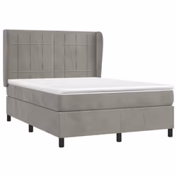 Giroletto a Molle con Materasso Grigio Chiaro 140x190cm Vellutocod mxl 98294 - Vista aggiuntiva 3