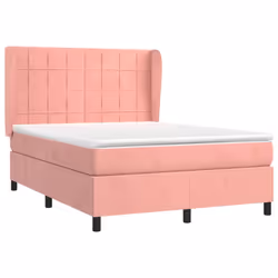Giroletto a Molle con Materasso Rosa 140x190 cm in Vellutocod mxl 74292 - Vista aggiuntiva 3