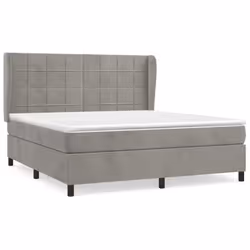 Giroletto a Molle con Materasso Grigio Chiaro 160x200cm Vellutocod mxl 74291 - Vista aggiuntiva 2