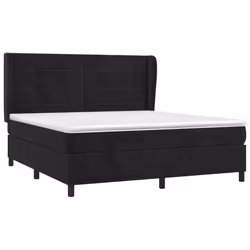 Giroletto a Molle con Materasso Nero 160x200 cm in Vellutocod mxl 122206 - Vista aggiuntiva 3