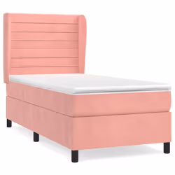 vidaXL Giroletto a Molle con Materasso Rosa 80x200 cm in Velluto - Vista aggiuntiva 2