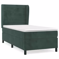 Giroletto a Molle con Materasso Verde Scuro 90x190 cm Vellutocod mxl 74296 - Vista aggiuntiva 2