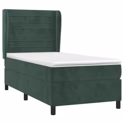 Giroletto a Molle con Materasso Verde Scuro 90x190 cm Vellutocod mxl 74296 - Vista aggiuntiva 3
