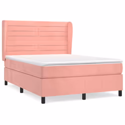Giroletto a Molle con Materasso Rosa 140x190 cm in Vellutocod mxl 98308 - Vista aggiuntiva 2